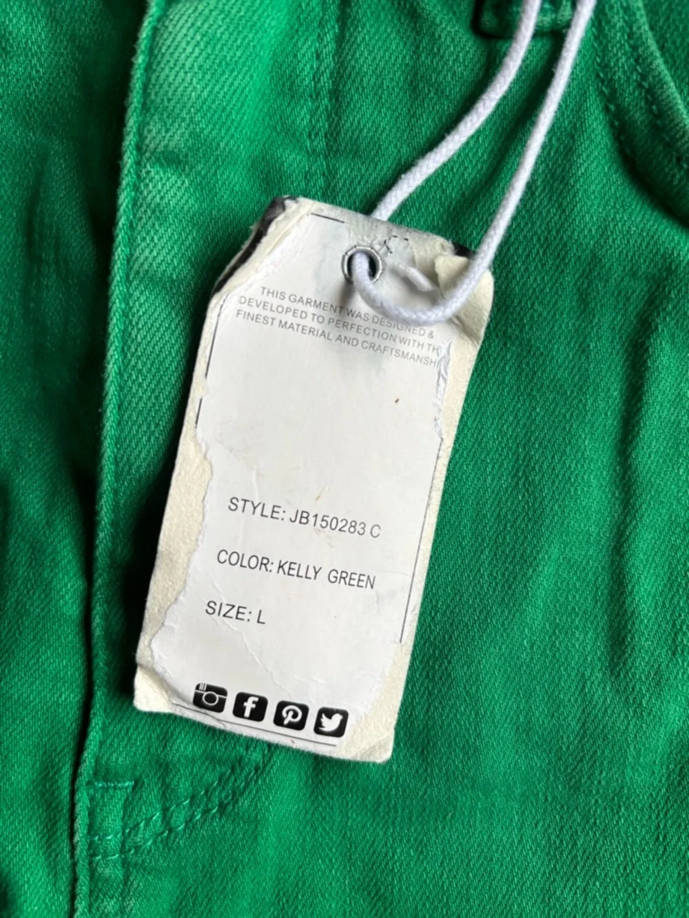 Judy Blue garment dyed Kelly green Jean shorts large new NWT - Picture 4 of 6